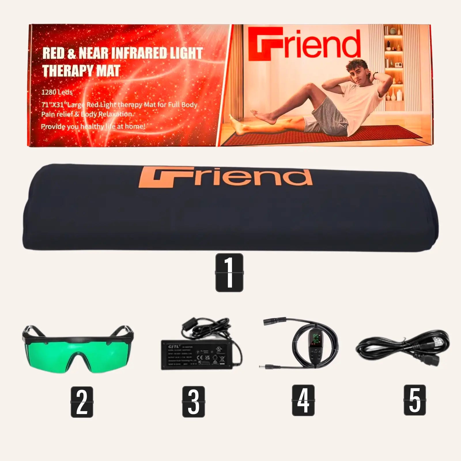 FriendRedLight Full-Body Red & Near-Infrared Therapy Mat